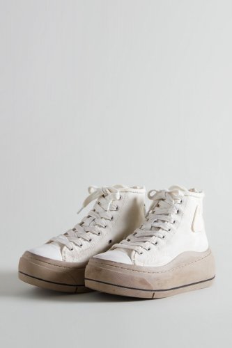 KURT HIGH TOP SNEAKER - ECRU & BROWN