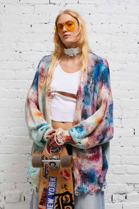 JUMBO CARDIGAN - PRINTED TIE-DYE