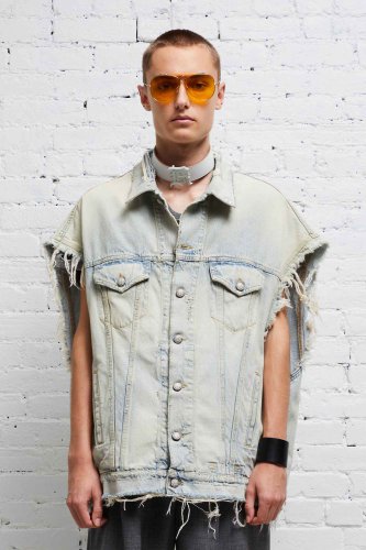 OVERSIZED TRUCKER VEST - DENNIS BLUE