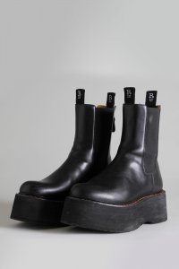 DOUBLE STACK CHELSEA BOOT - BLACK