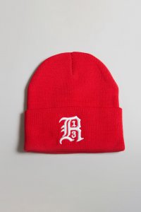 BEANIE W\/ EMBROIDERY - RED