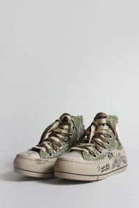 DOUBLE GROMMET KURT HIGH TOP SNEAKER - GRAFFITI OLIVE