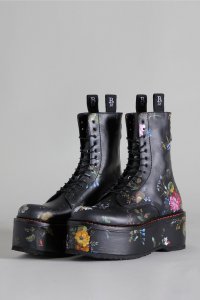 DOUBLE STACK BOOT - BLACK FLORAL