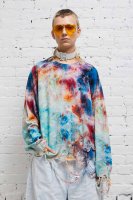 DESTROYED OVERSIZED PULLOVER - PRINTED TIE-DYE