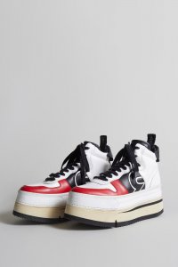 RIOT HIGH TOP - SKATE WHITE & RED