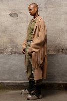 FRINGE RAW CUT COAT - CAMEL