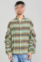 MULTIPOCKET WORKWEAR SHIRT - GREEN PLAID