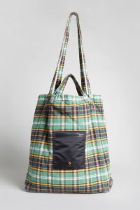 R13 MEDIUM TOTE - GREEN PLAID