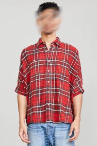 OVERSIZED BOXY SHIRT - RED PLAID