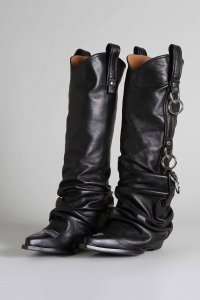 HARNESS COWBOY BOOT - BLACK