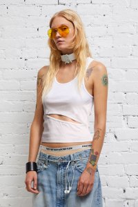 FRONT SLIT TANK - WHITE