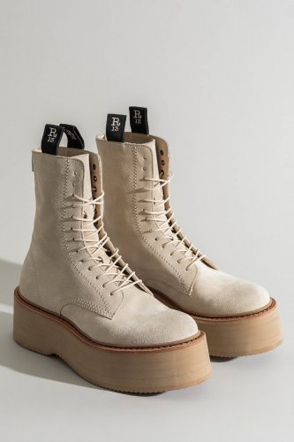 DOUBLE STACK BOOT - KHAKI SUEDE