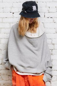 OFF SHOULDER PATTI SWEATSHIRT - HEATHER GREY