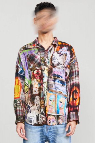 DROP NECK WORKSHIRT - GRAFFITI PLAID