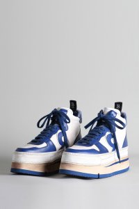 THE RIOT LEATHER HIGH TOP - BLUE AND WHITE