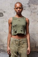 DISTRESSED TANK - OLIVE